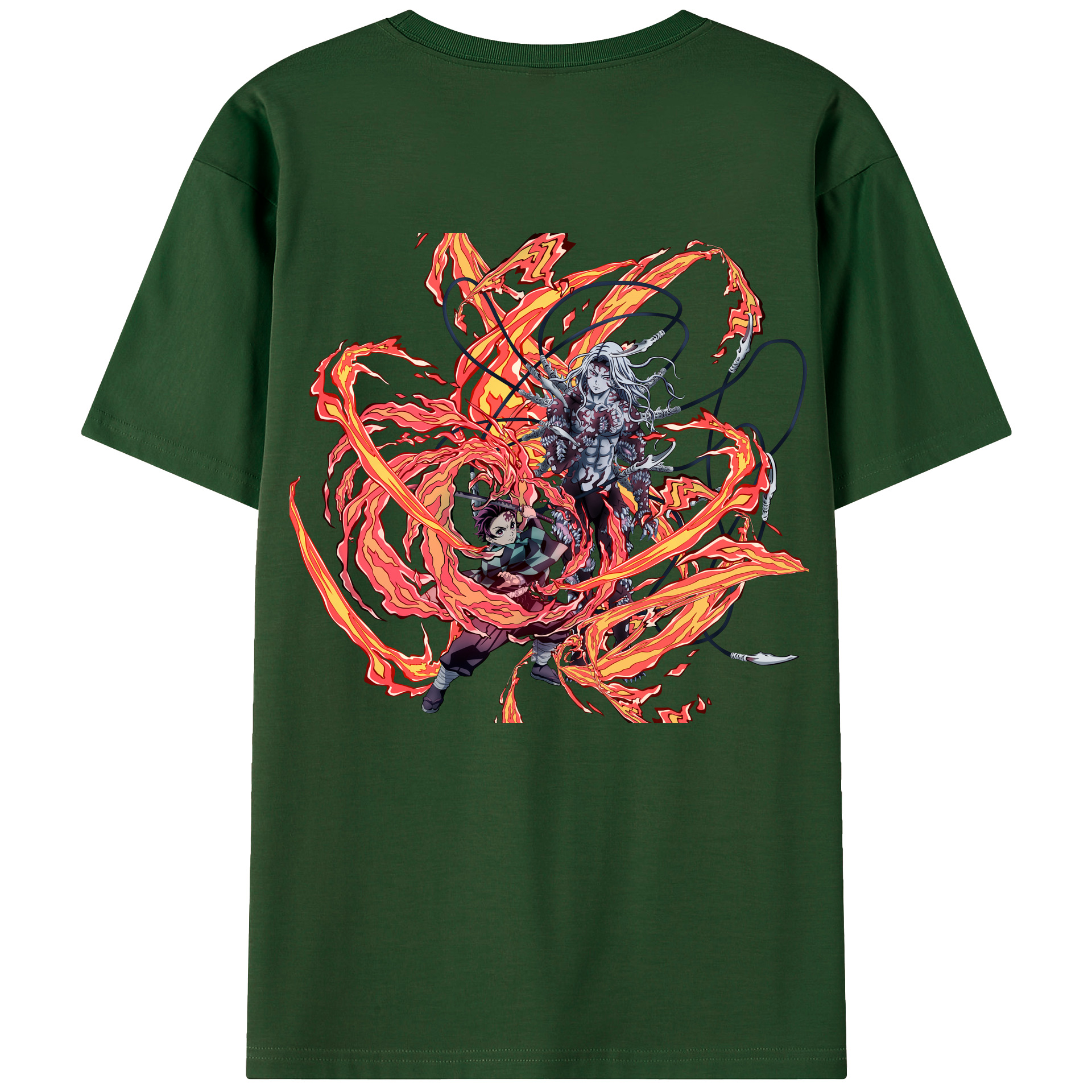 （画像用） 鬼滅の刃 竈門 炭治郎／かまど たんじろう Kamado Tanjirou 綿100％半袖Tシャツ（背面プリント）